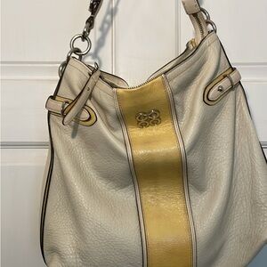 Coach Collette Hobo Elegant Cream/white and yellow Women's leather Bag